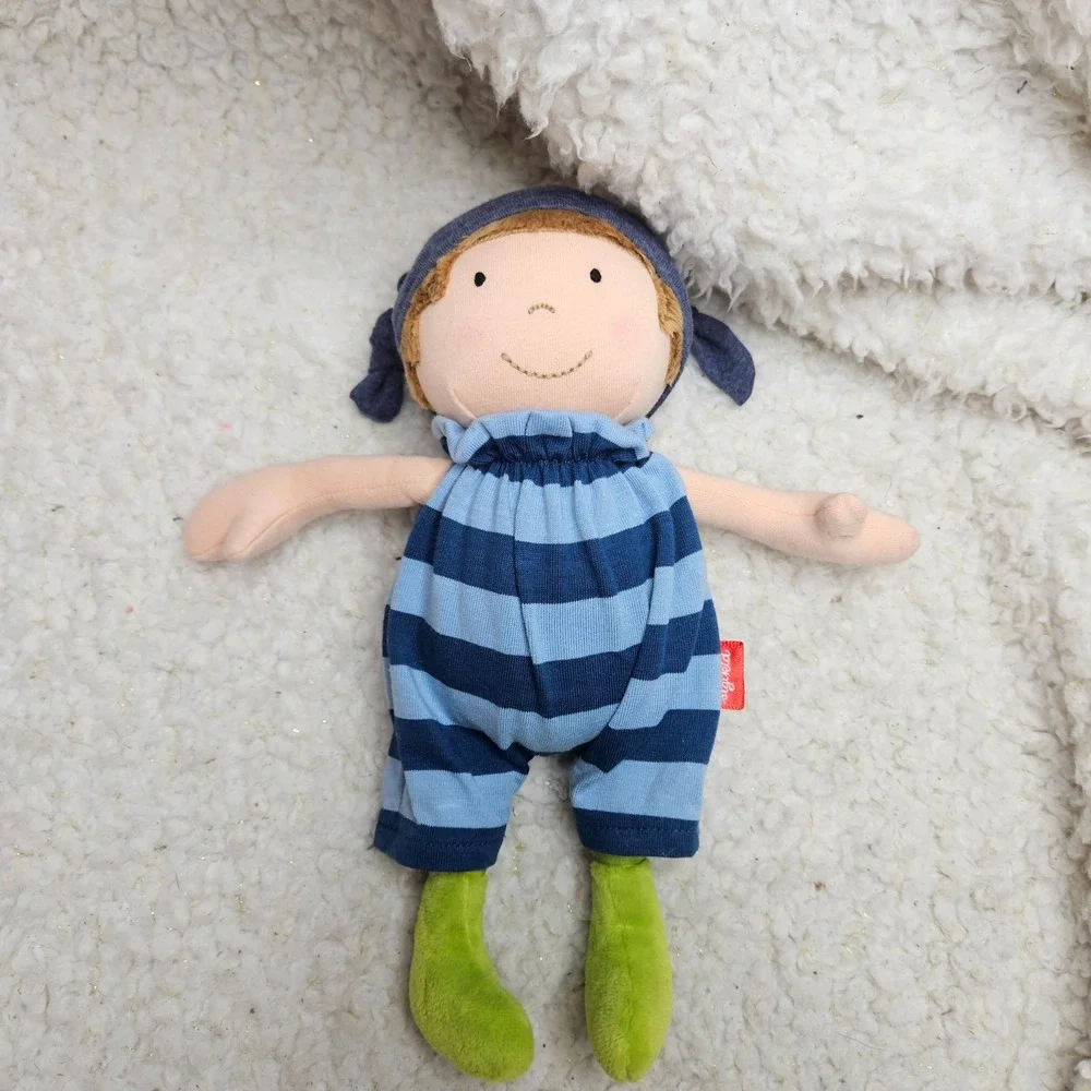 Sigikid Plush Doll in Blue Outfit Boy Soft‎